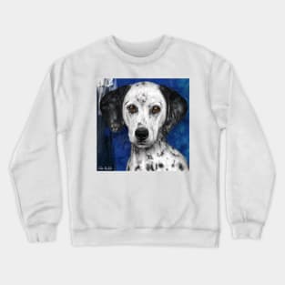 Painting of a Cute Dalmatian Dog Staring Directly at You Crewneck Sweatshirt